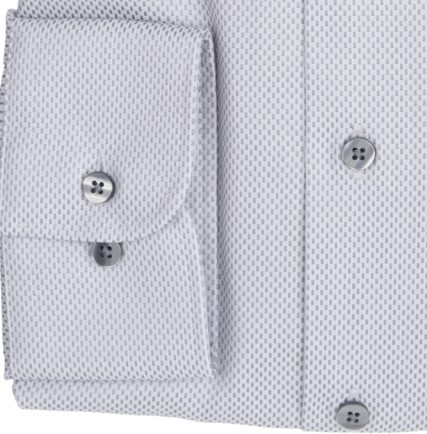 eterna vasalásmentes duplán karcsúsított férfi ing szürke-fehér mintás - mandzsetta