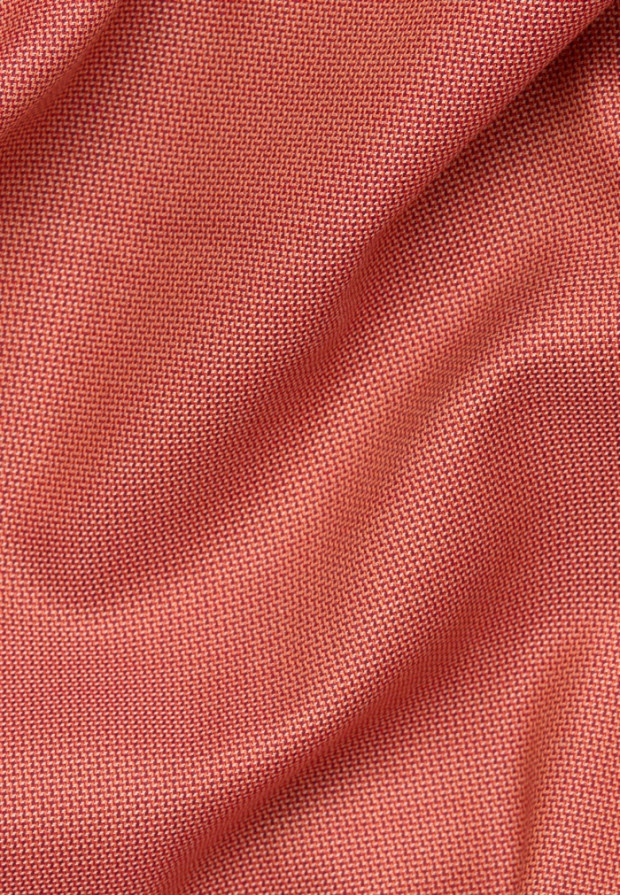 eterna vasalásmentes enyhén karcsúsított férfi ing rövid ujjú narancs-bordó anyagában mintás - anyag