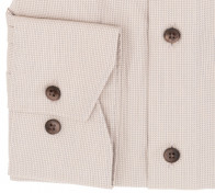 OLYMP vasalásmentes férfi ing enyhén karcsúsított bézs anyagában mintás - mandzsetta