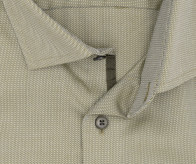 OLYMP vasalásmentes férfi ing karcsúsított rövidített ujjú - olívazöld anyagában mintás - gallér
