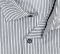 OLYMP vasalásmentes férfi ing karcsúsított rövidített ujjú - szürke csíkos - gallér