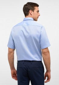 eterna vasalásmentes férfi ing rövid ujjú kék - hát