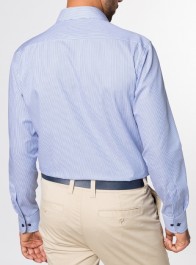 eterna vasalásmentes karcsúsított férfi ing kék csíkos - modell hát